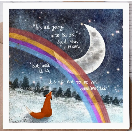 Fox Under The Moon Card - C13 It's Ok
