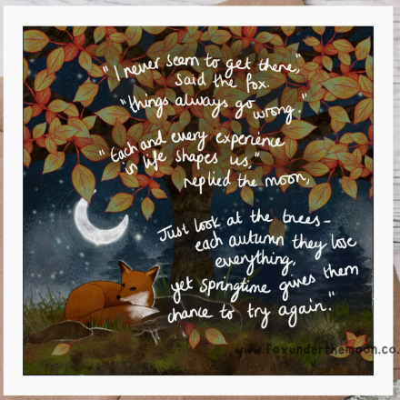 Fox Under The Moon Card - C2304 Try Again