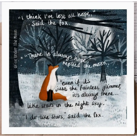 Fox Under The Moon Card - C12 Hope