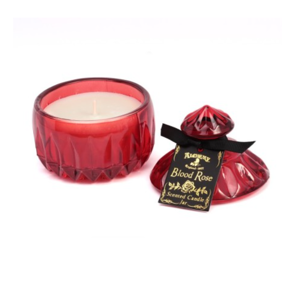 Blood Rose Round Boudoir Glass Candle