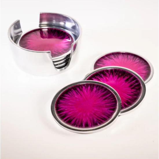 Tilnar Art Aluminium Collection - Coasters Brushed Pink