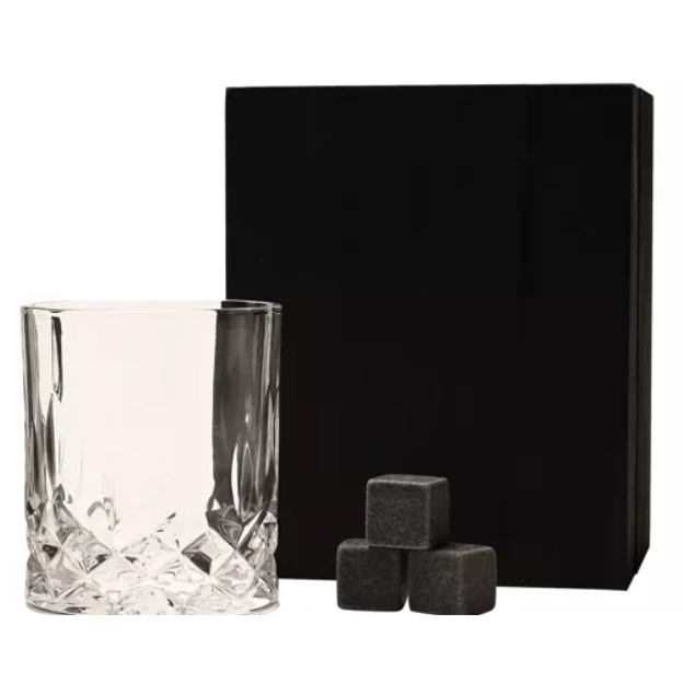 Whisky Glass and Stone Set