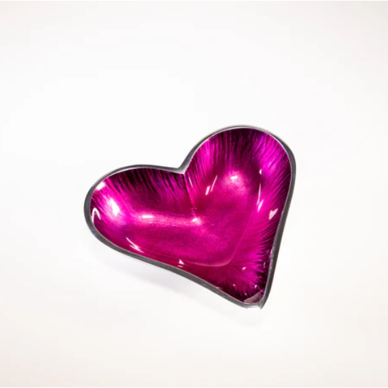 Tilnar Art Aluminium Collection - Heart Dish Small Brushed Pink
