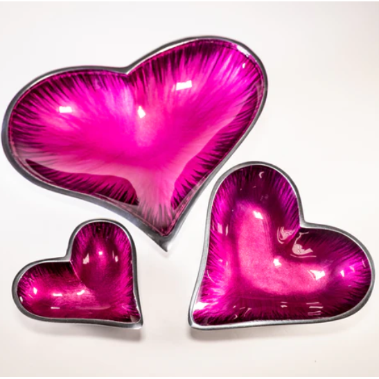 Tilnar Art Aluminium Collection - Heart Dish Small Brushed Pink