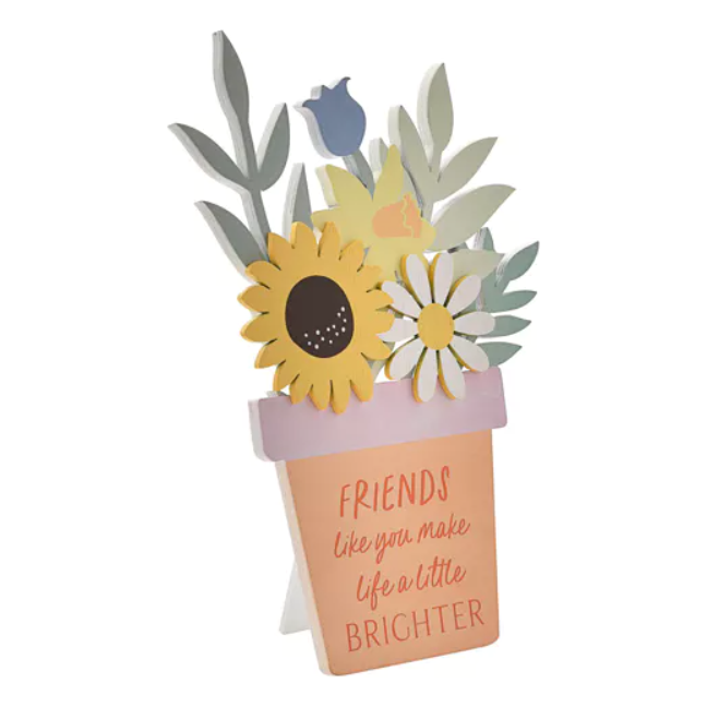 Cottage Garden Flower Pot Friend Plaque