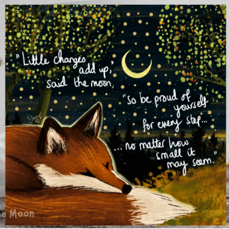 Fox Under The Moon Card - C2502 Little Changes