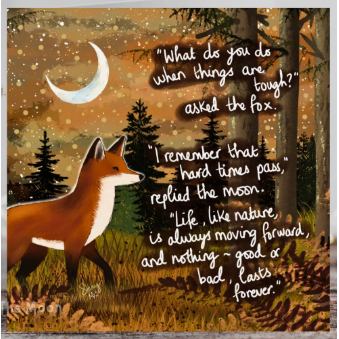 Fox Under The Moon Card - C2508 Moving Forward
