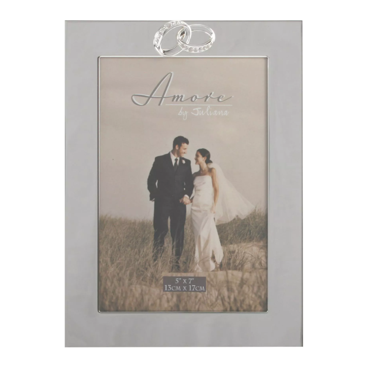 Silver Plated Frame with Crystal Rings