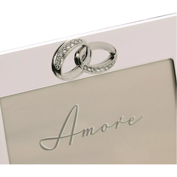 Silver Plated Frame with Crystal Rings