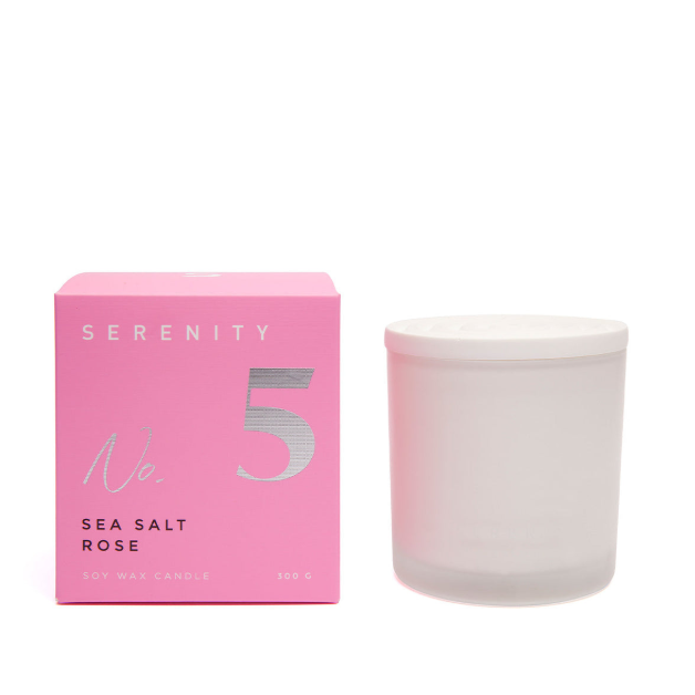 No5 Serenity Sea Salt Rose 300g Candle