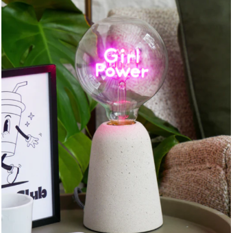 "Girl Power" Screw Down LED Filament Light Bulb