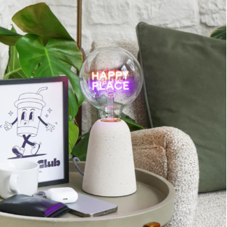 "Happy Place" Screw Down LED Filament Light Bulb