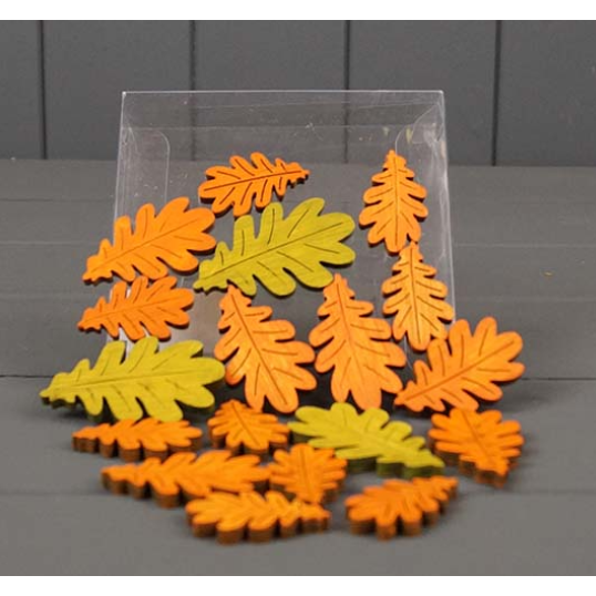 Set of 18 Wooden Autumnal Leaves