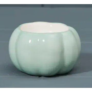 Ceramic Green Pumpkin Tealight Holder