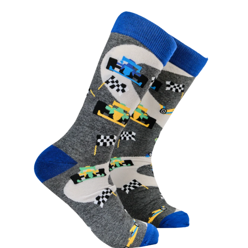 Socktopus Mens Formula 1 Socks - Chicanery - Grey #