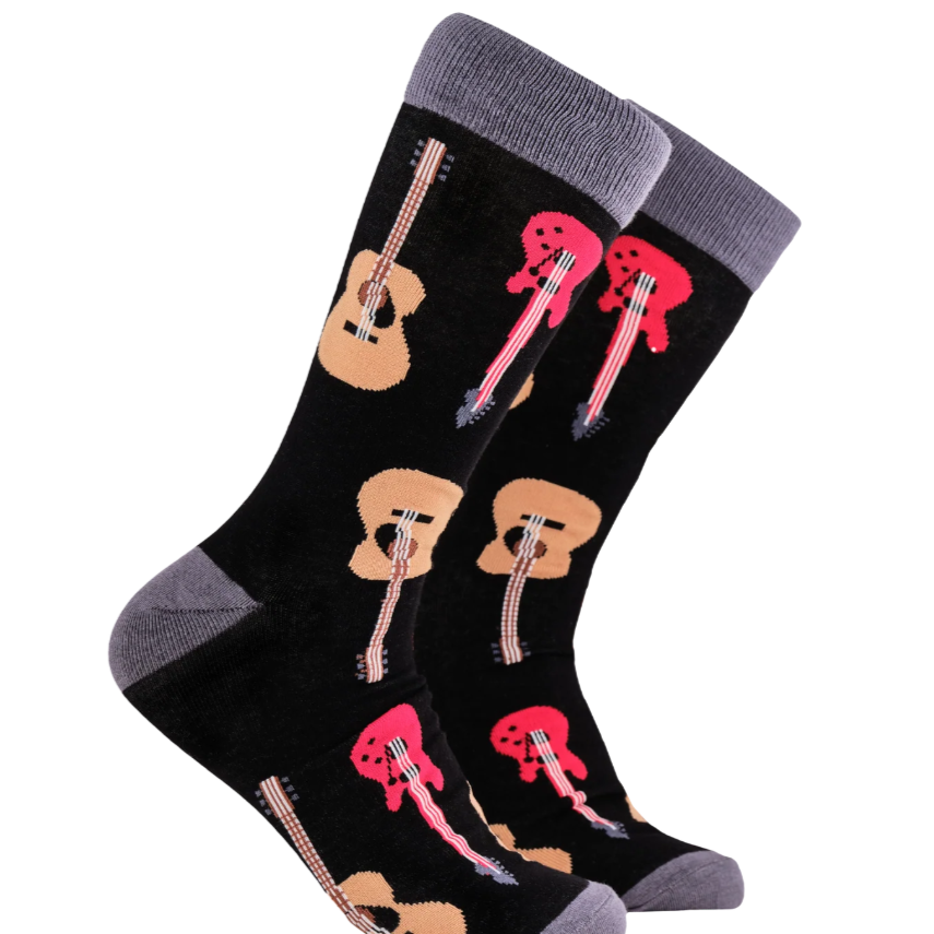 Socktopus Mens Guitar Socks - Strings Attached - Black #