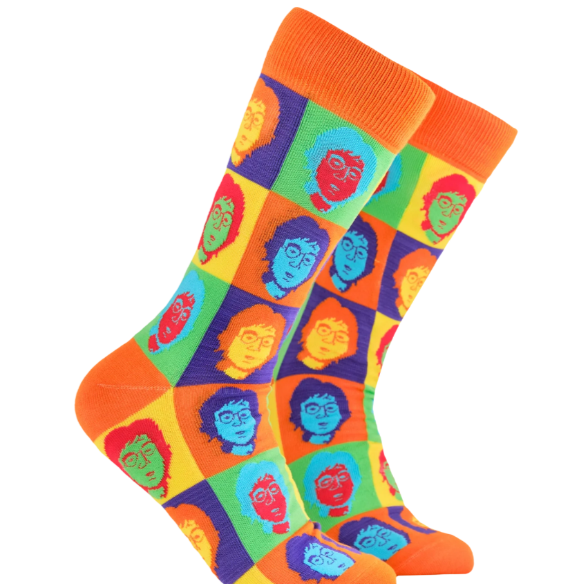 Socktopus Mens John Lennon Socks - Orange #