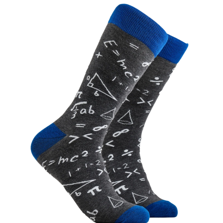 Socktopus Mens Maths Socks - Do These Add Up? - Grey #