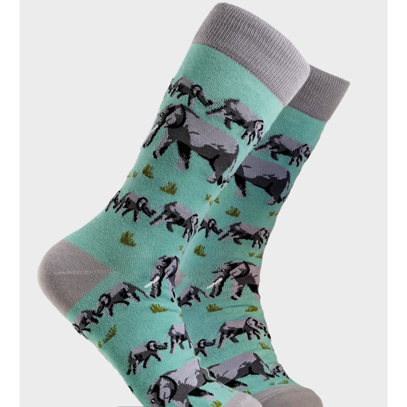 Socktopus Mens Elephants Socks - Mint Green #