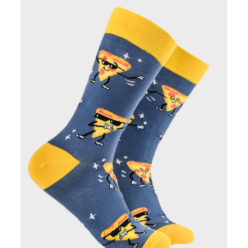 Socktopus Mens Pizza Party Socks - Blue #