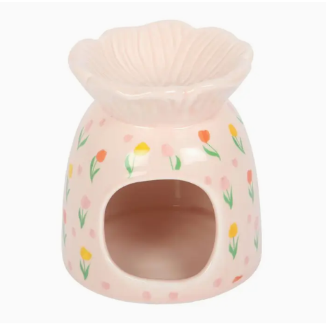Spring Tulip Print Ceramic Oil Burner and Wax Burner