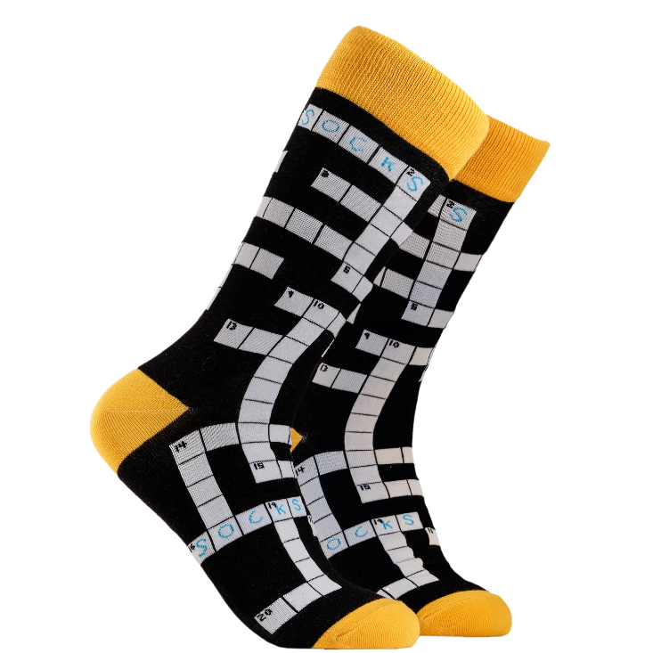 Socktopus Ladies Crosswords Socks - Black
