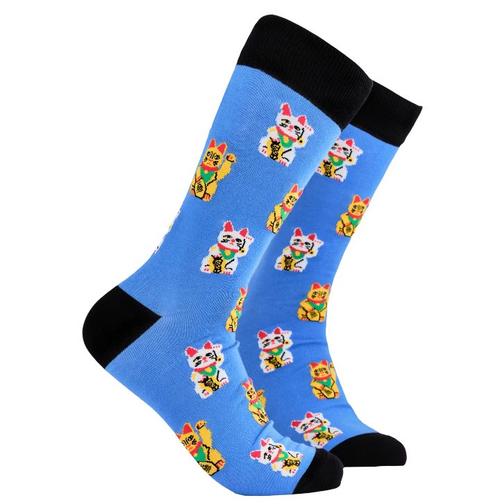 Socktopus Ladies Lucky Cat Socks - Blue