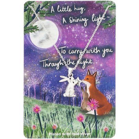 Fox Under The Moon - Little Hug Silver Plated Necklace
