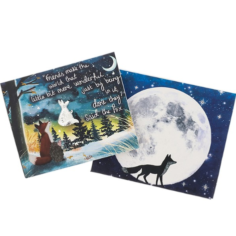 Fox Under The Moon - Friends And World Silver Plated Pin Badge