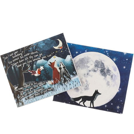 Fox Under The Moon - Where Love Goes Silver Plated Pin Badge
