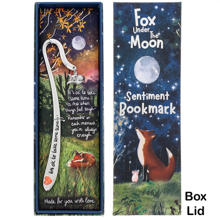 Fox Under The Moon - Take Some Time Silver Plated Bookmark
