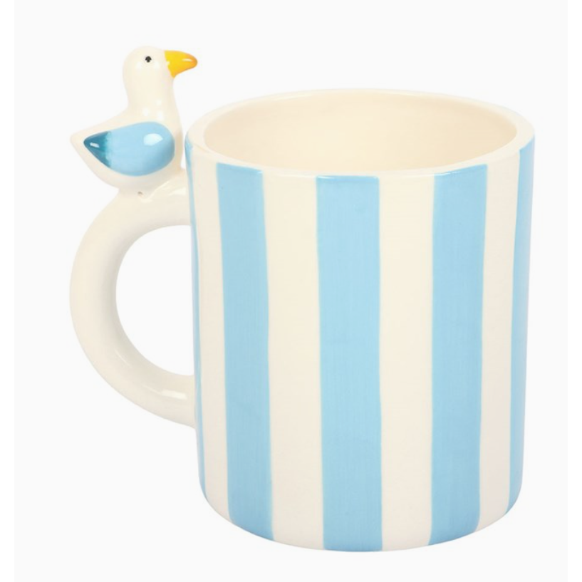 Striped Mug With Seagull