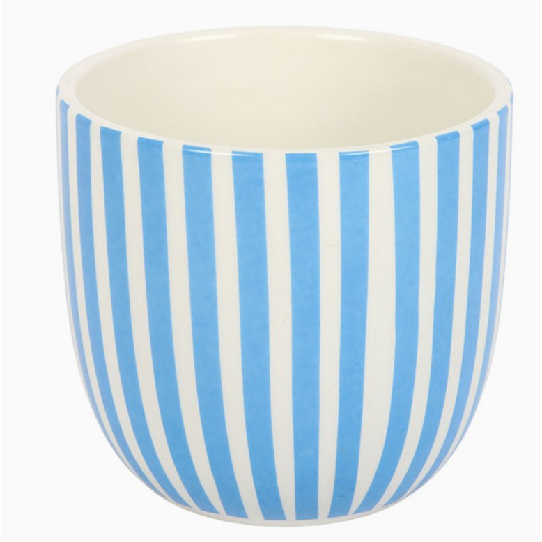 La Dolce Vita Blue Striped Plant Pot