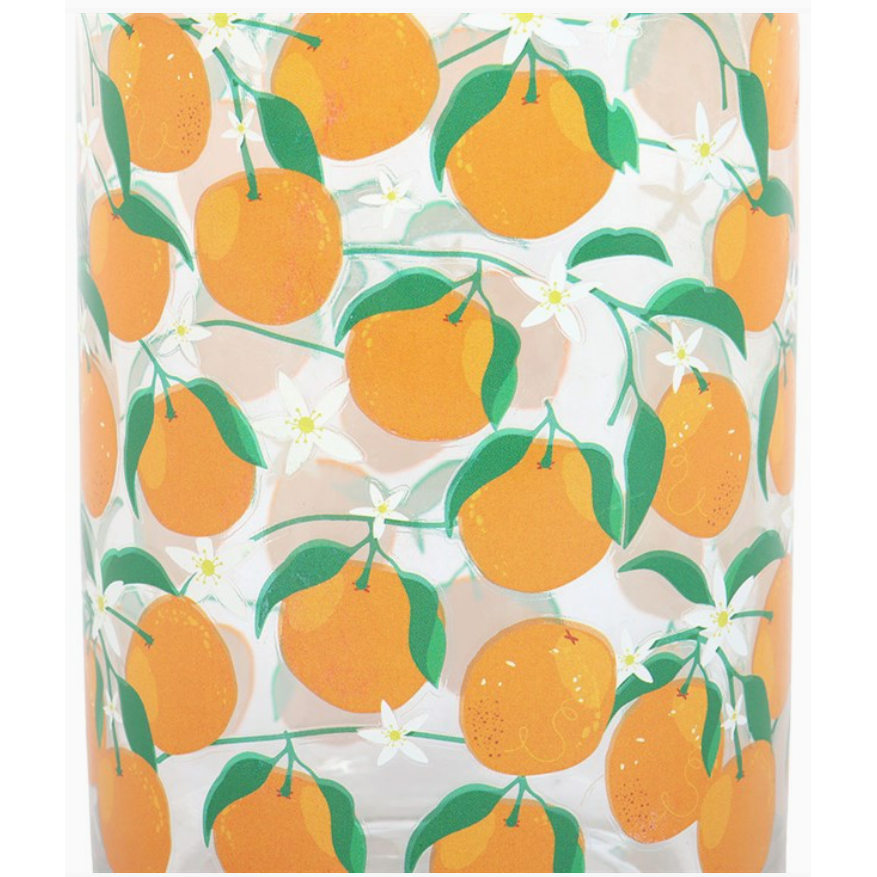 Orange Print Can Glass
