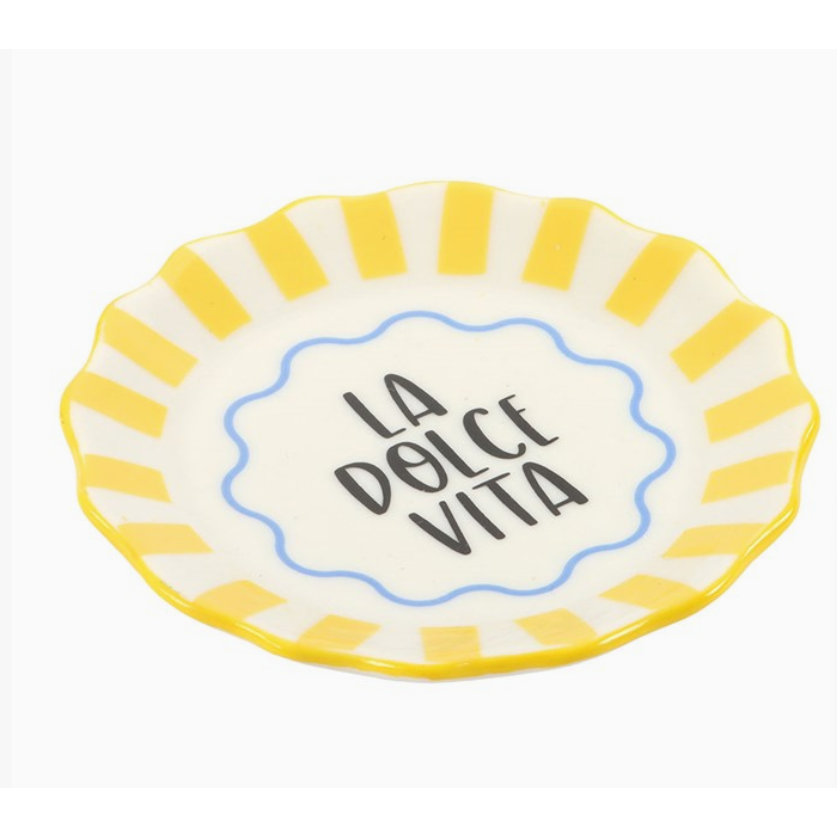 Yellow Striped La Dolce Vita Trinket Dish