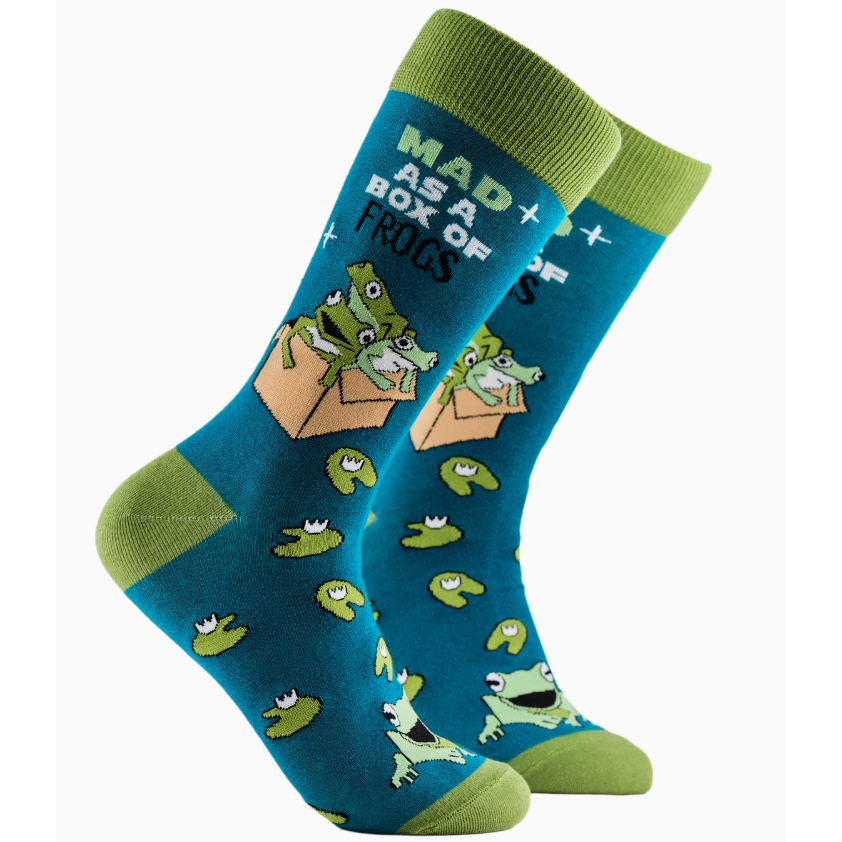 Socktopus Mens - Mad As A Box Of Frogs Socks - Green