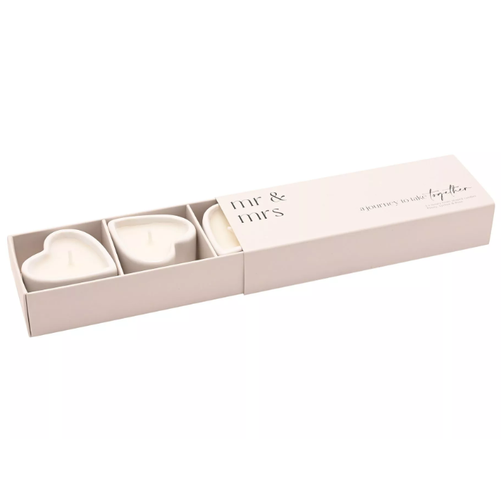 Mr and Mrs Heart Shaped Candles