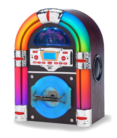 Jive Rock Sixty Mini Jukebox And Bluetooth Speaker - Dark Wood