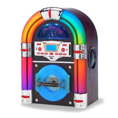 Jive Rock Sixty Mini Jukebox And Bluetooth Speaker - Dark Wood