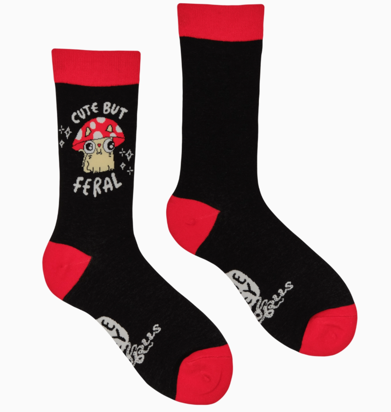Socktopus Ladies - Katie Abey Socks - Cute But Feral - Black