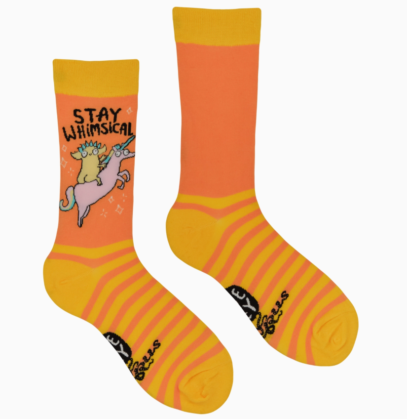 Socktopus Ladies - Katie Abey Socks - Stay Whimsical - Orange