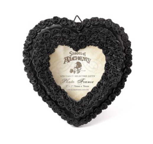 Black Rose Heart Photo Frame