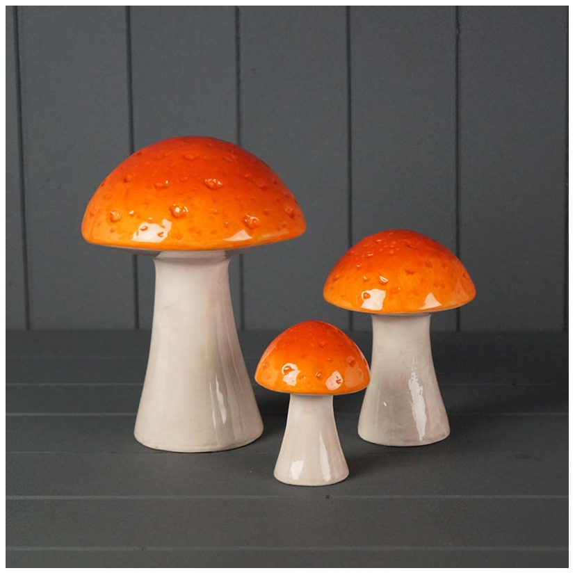 Ceramic Orange Mushroom Medium