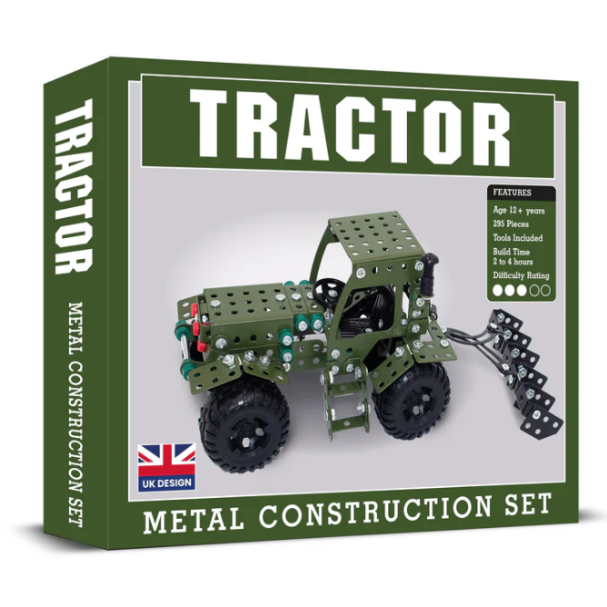 Tractor with Plough Metal Construction Set