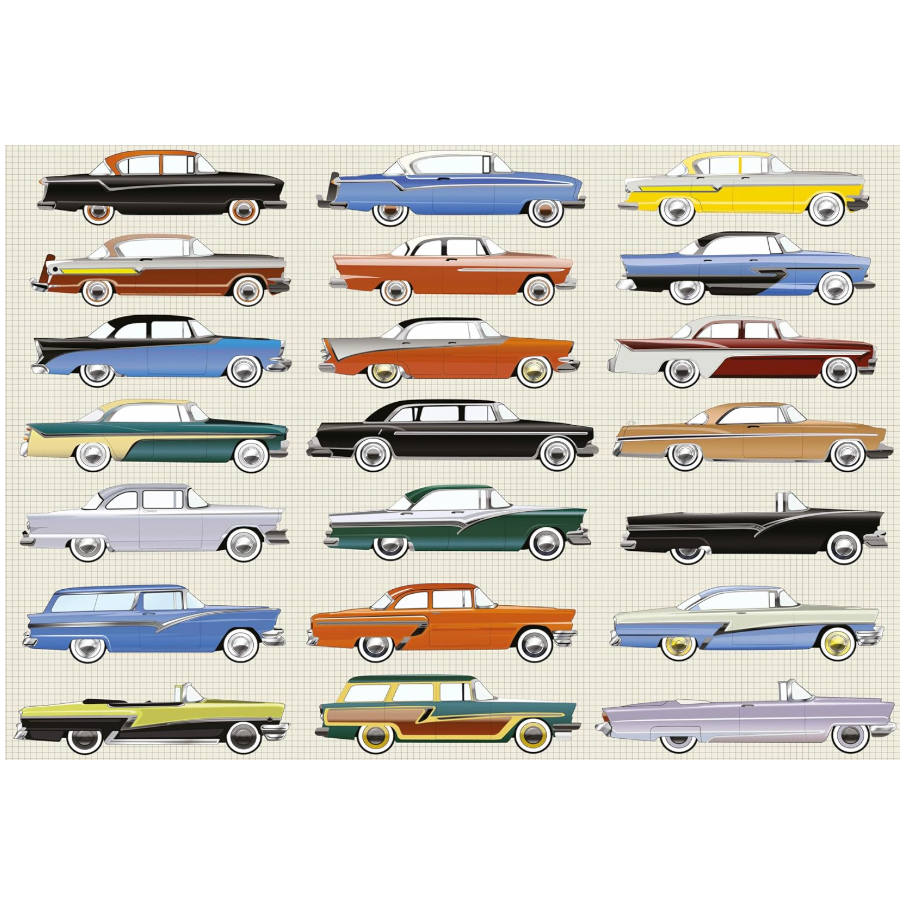 Classic American Cars 1000 Piece Jigsaw