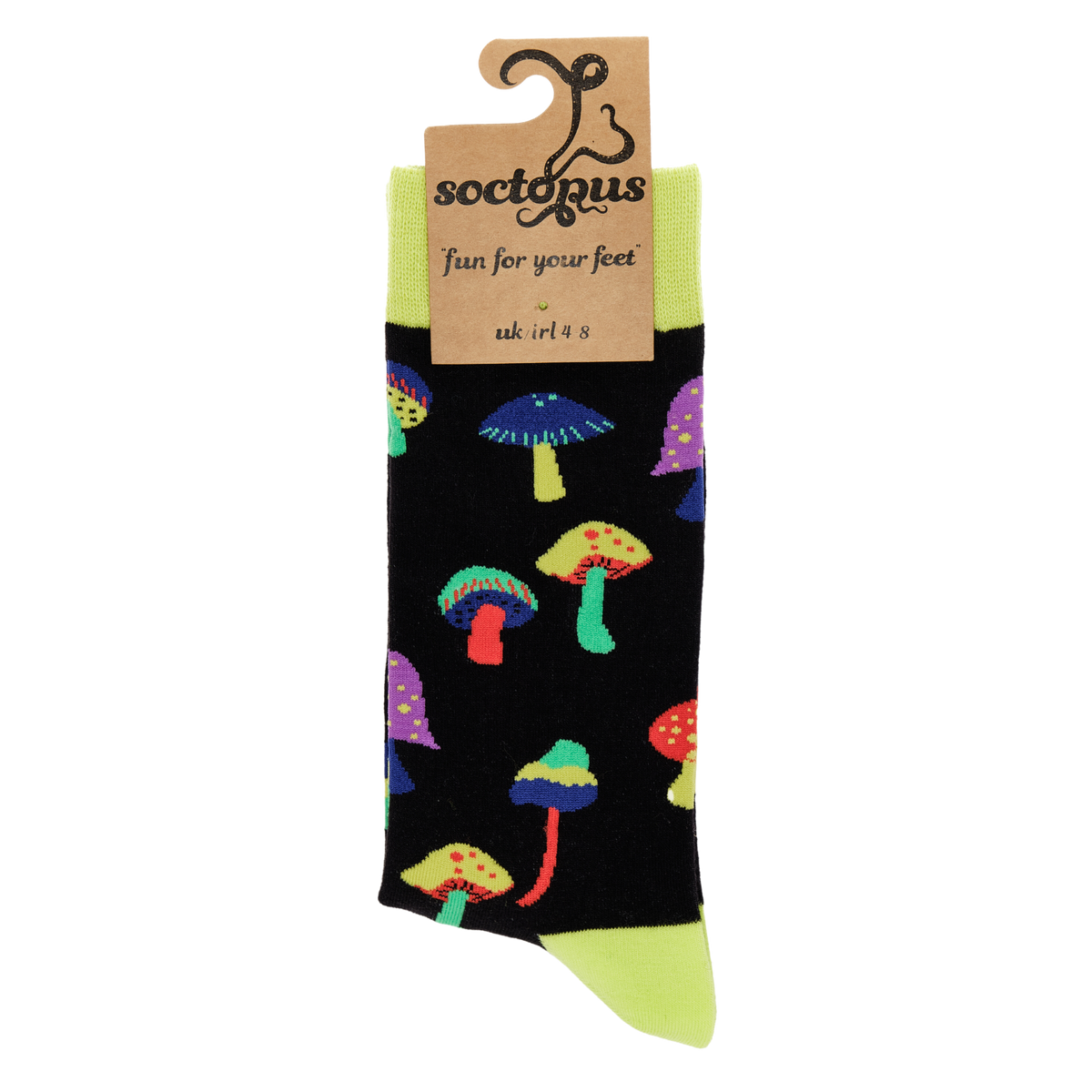Socktopus Ladies - Magic Mushroom Socks - Mushroom Trippin' - Black