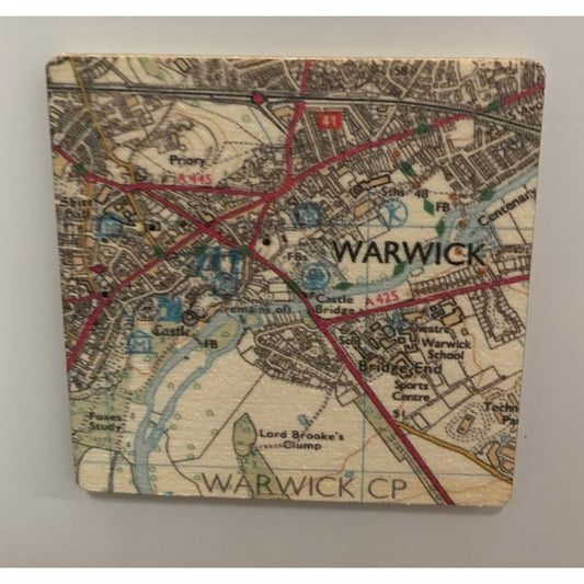 Warwick Castle O/S Map Square Fridge Magnet