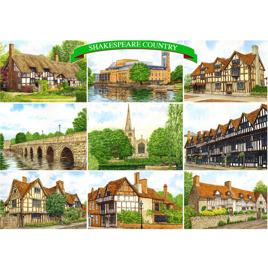 Warwickshire A6 Postcard,Images of Shakespeare Country