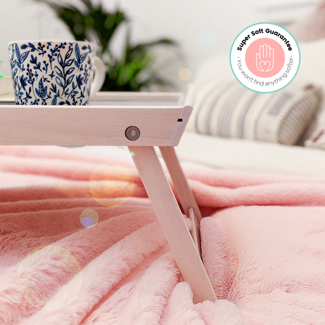 Pretty in Pink Faux Fur Throw Blanket Trinkets and Treasures Ltd