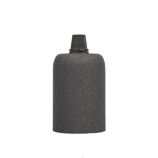 Lampholder - E27 Black suede drop cap with grip